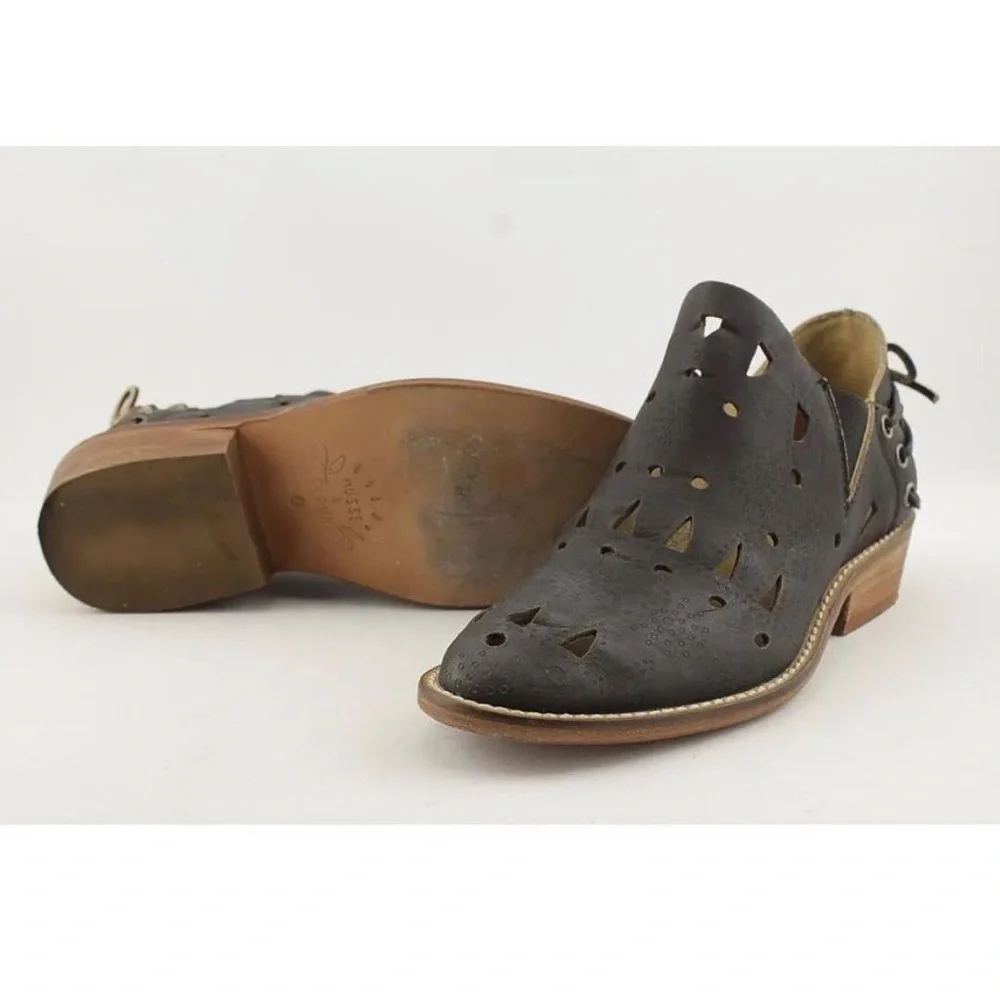 Musse & Cloud Anthropologie Coolise Leather Laser Cut Bootie